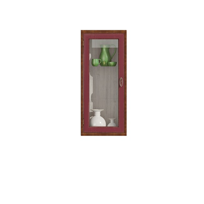 Витрина вертикальная СВ-364В «Диего» (Барокко) бордо белый от компании «Фран мебель» – 1 фото