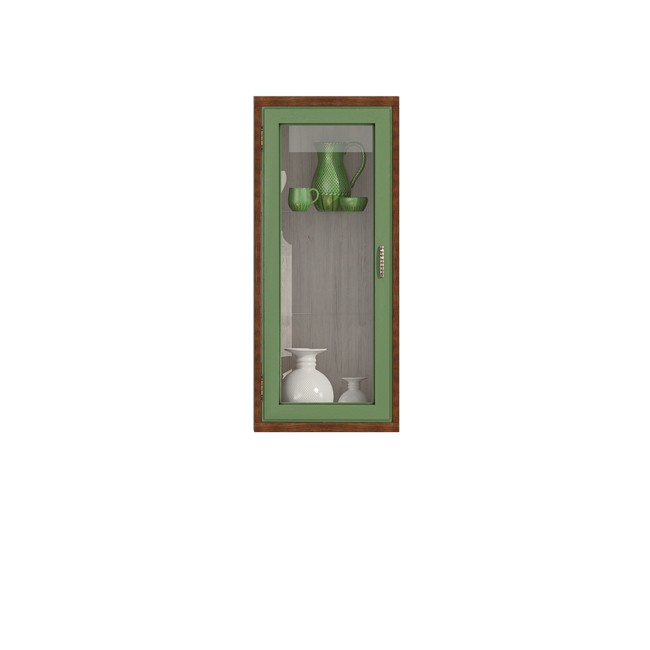 Витрина вертикальная СВ-364В «Диего» (Барокко) зеленый белый от компании «Фран мебель» – 1 фото