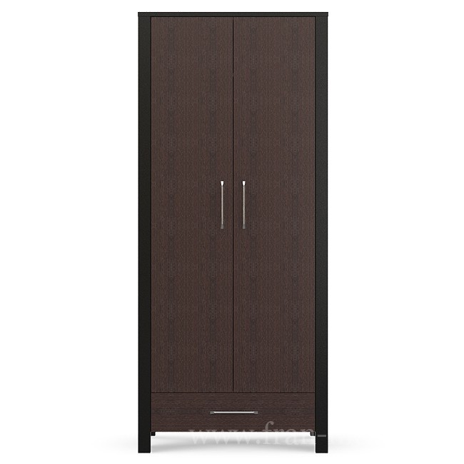 Двустворчатый шкаф, СВ-283 Орфей Венге темный белый от компании «Фран мебель» – 1 фото