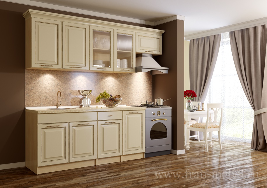 Кухня «Барбара Люкс 2400» (Дана) белый от компании «Фран мебель» – 1 фото