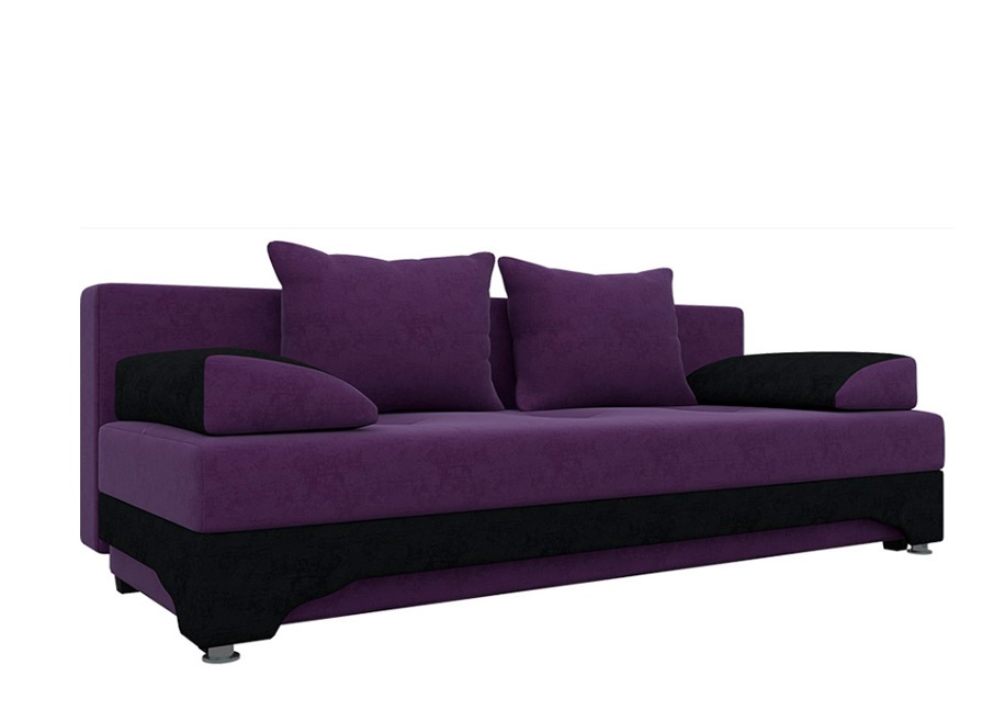 Диван «Ник-2» (Барон) фиолетовый/черный белый от компании «Фран мебель» – 1 фото