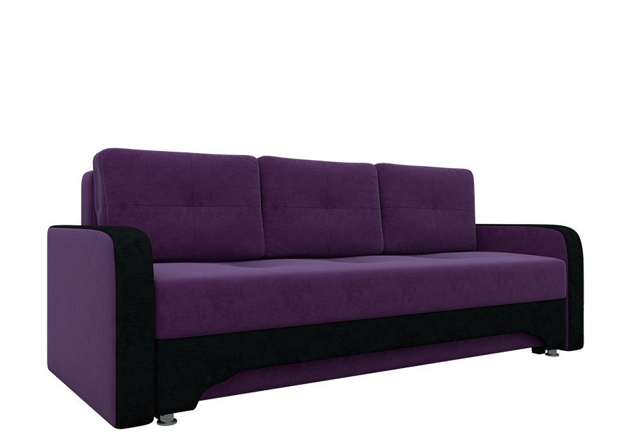 Диван «Ник-3» (Манхеттен) фиолетовый/черный белый от компании «Фран мебель» – 1 фото