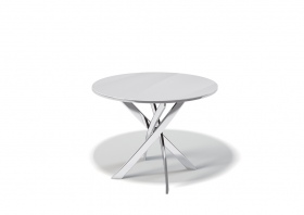 Стол обеденный Kenner R1000 хром/стекло белое