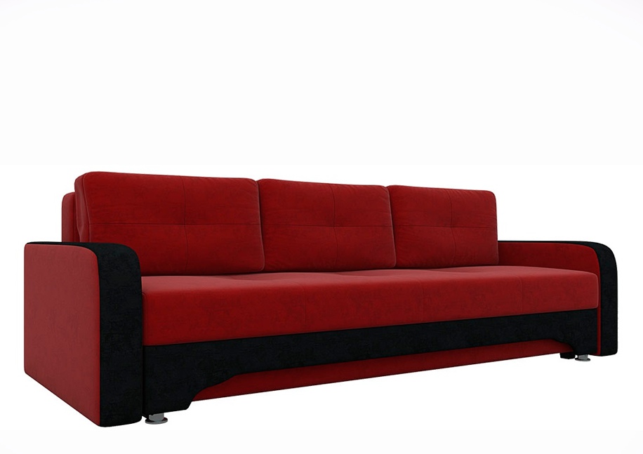 Диван «Ник-3» красно-черный белый от компании «Фран мебель» – 1 фото