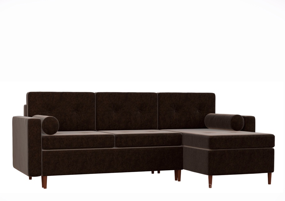 Диван угловой «Белфаст» коричневый белый от компании «Фран мебель» – 1 фото