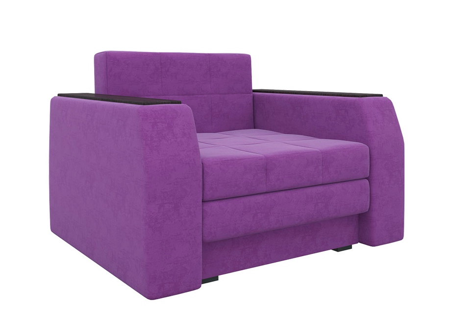 Кресло-кровать «Атланта» фиолетовый вельвет белый от компании «Фран мебель» – 1 фото