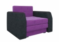 Кресло-кровать «Атланта» черно-фиолетовый вельвет белый от компании «Фран мебель» – 1 фото