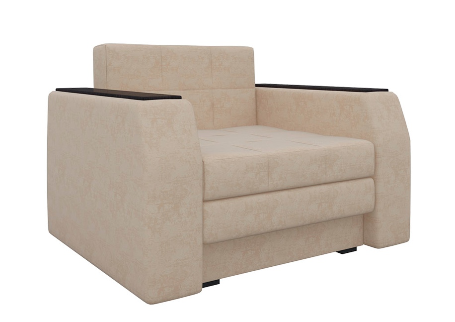Кресло-кровать «Атланта» бежевый вельвет белый от компании «Фран мебель» – 1 фото