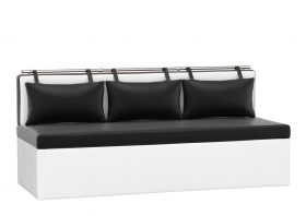 Кухонный диван «Метро» бело-черный