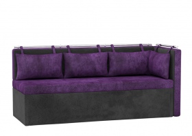 Кухонный диван «Метро с углом» фиолетово-черный