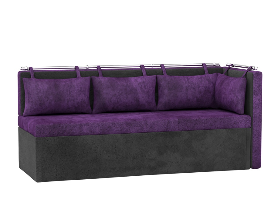 Кухонный диван «Метро с углом» фиолетово-черный белый от компании «Фран мебель» – 1 фото