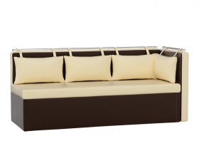 Кухонный диван «Метро с углом» бежево-коричневый