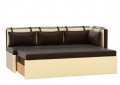 Кухонный диван «Метро с углом» коричнево-бежевый белый от компании «Фран мебель» – 2 фото