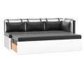 Кухонный диван «Метро с углом» бело-черный белый от компании «Фран мебель» – 2 фото