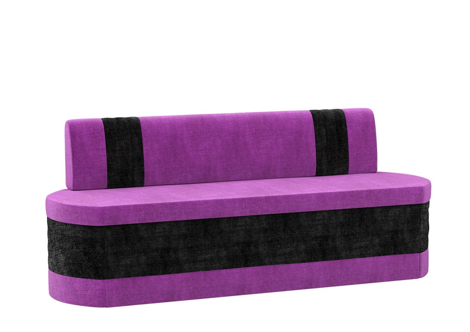 Кухонный диван «Токио» черно-фиолетовый вельвет белый от компании «Фран мебель» – 1 фото