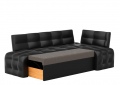 Кухонный диван «Угловой Люксор» черный белый от компании «Фран мебель» – 2 фото