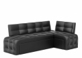 Кухонный диван «Угловой Люксор» черный белый от компании «Фран мебель» – 1 фото
