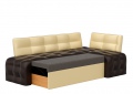 Кухонный диван «Угловой Люксор» коричнево-бежевый белый от компании «Фран мебель» – 2 фото