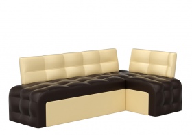 Кухонный диван «Угловой Люксор» коричнево-бежевый