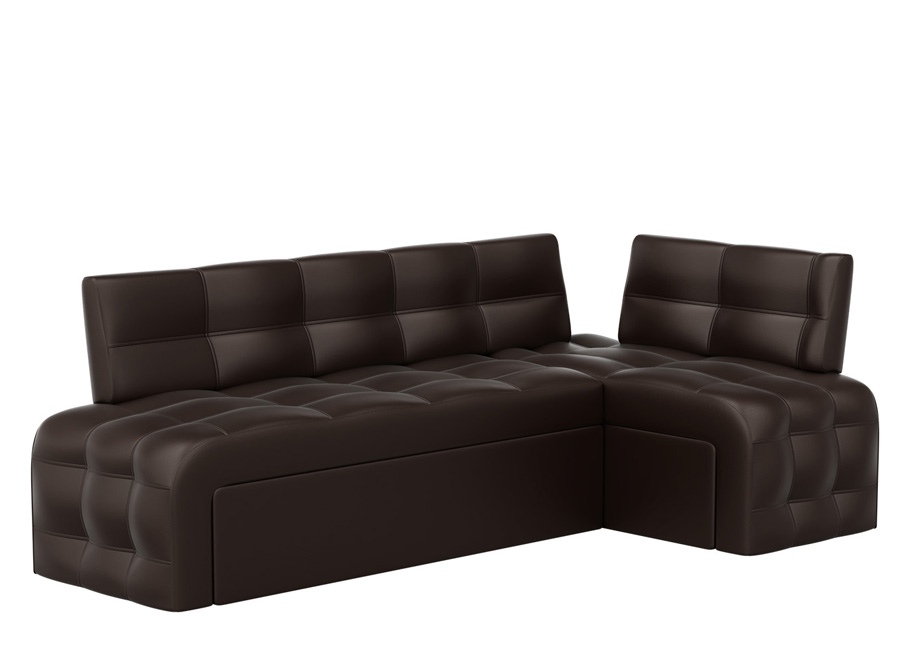 Кухонный диван «Угловой Люксор» коричневый белый от компании «Фран мебель» – 1 фото
