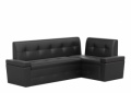Кухонный угловой диван «Деметра» черный белый от компании «Фран мебель» – 1 фото