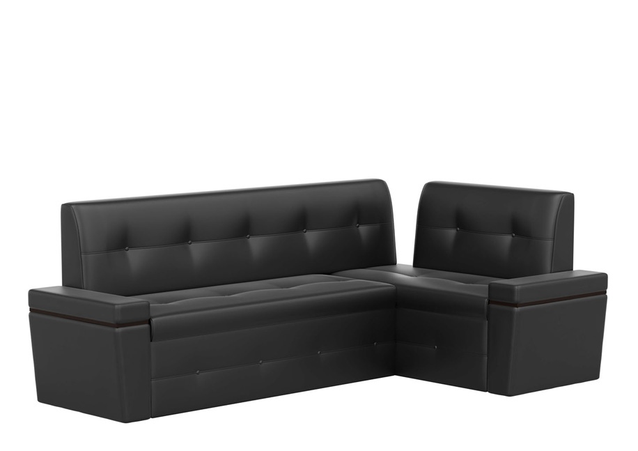 Кухонный угловой диван «Деметра» черный белый от компании «Фран мебель» – 1 фото