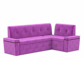 Кухонный угловой диван «Деметра» фиолетовый вельвет