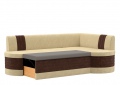 Кухонный угловой диван «Токио» бежево-коричневый вельвет белый от компании «Фран мебель» – 2 фото
