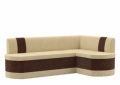 Кухонный угловой диван «Токио» бежево-коричневый вельвет белый от компании «Фран мебель» – 1 фото