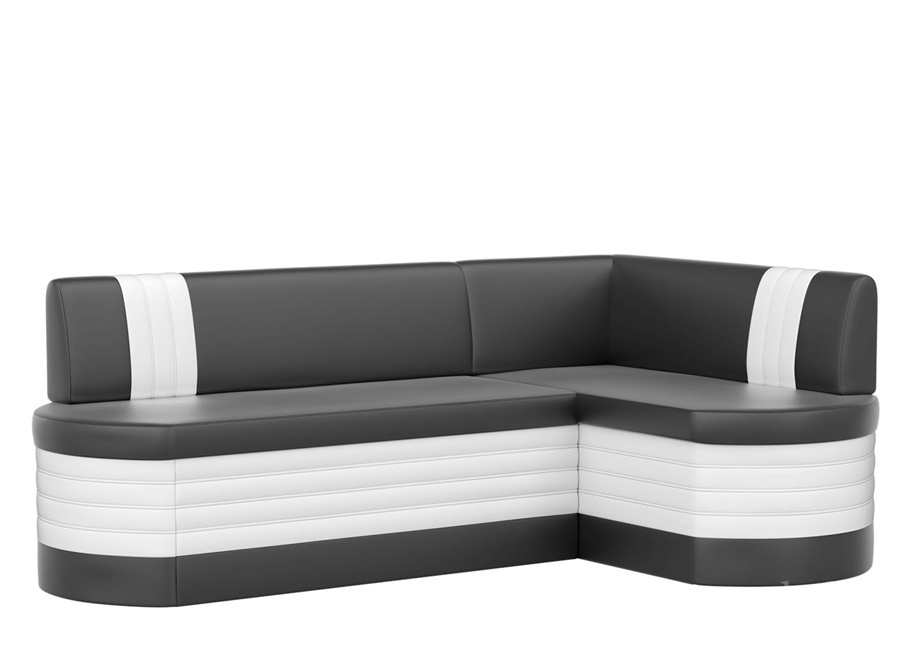 Кухонный угловой диван «Токио» черно-белый белый от компании «Фран мебель» – 1 фото