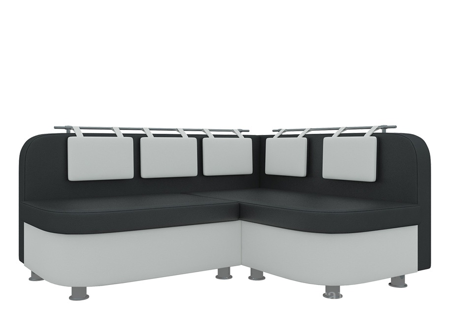Кухонный угловой диван «Уют-2» черно-белый белый от компании «Фран мебель» – 1 фото