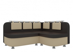 Кухонный угловой диван «Уют-2» коричнево-бежевый