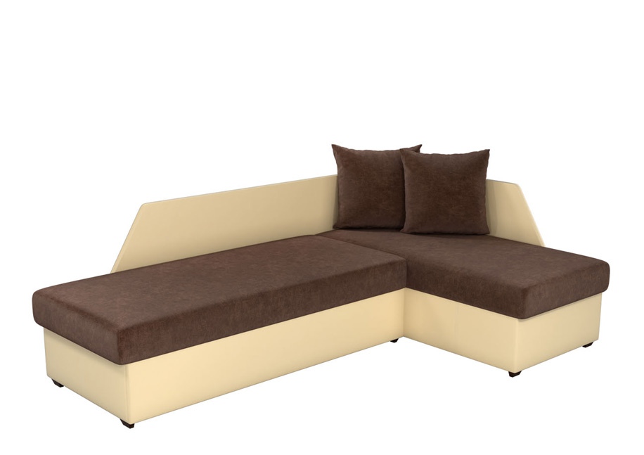 Угловой диван «Андора» коричнево-бежевый белый от компании «Фран мебель» – 1 фото