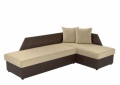 Угловой диван «Андора» бежево-коричневый белый от компании «Фран мебель» – 1 фото