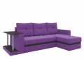 Угловой диван «Атланта М» фиолетовый вельвет белый от компании «Фран мебель» – 1 фото