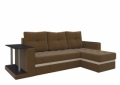 Угловой диван «Атланта М» коричневый вельвет белый от компании «Фран мебель» – 1 фото