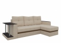 Угловой диван «Атланта М» бежевый вельвет белый от компании «Фран мебель» – 1 фото