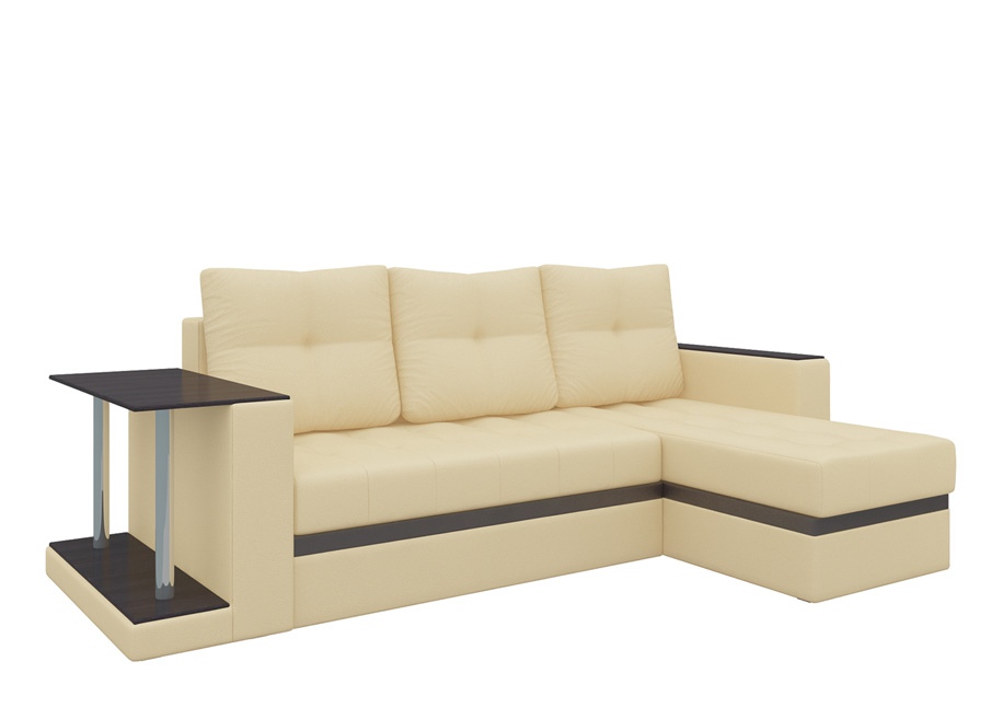 Угловой диван «Атланта М» бежевый белый от компании «Фран мебель» – 1 фото