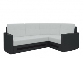 Угловой диван «Белла» бело-черный