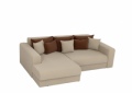 Угловой диван «Майами» бежевая рогожка белый от компании «Фран мебель» – 1 фото