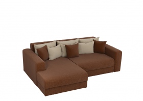 Угловой диван «Майами» коричневая рогожка