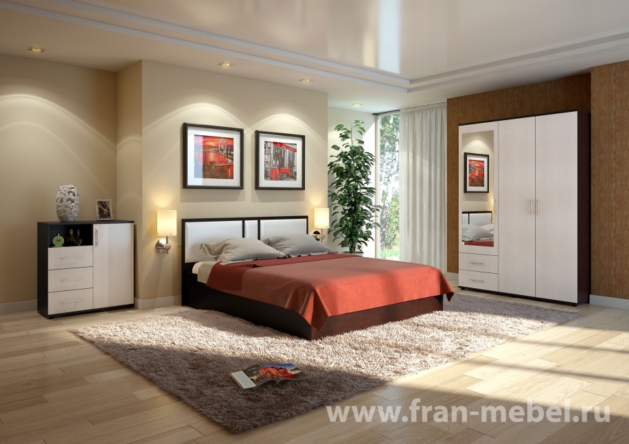 Спальня «Милена» (Джоконда) белый от компании «Фран мебель» – 1 фото