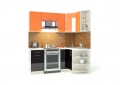 Кухня «Барбара 7» (Бела) черный/оранж белый от компании «Фран мебель» – 2 фото