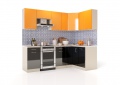 Кухня «Барбара 10» (Бела) черный/оранж белый от компании «Фран мебель» – 3 фото