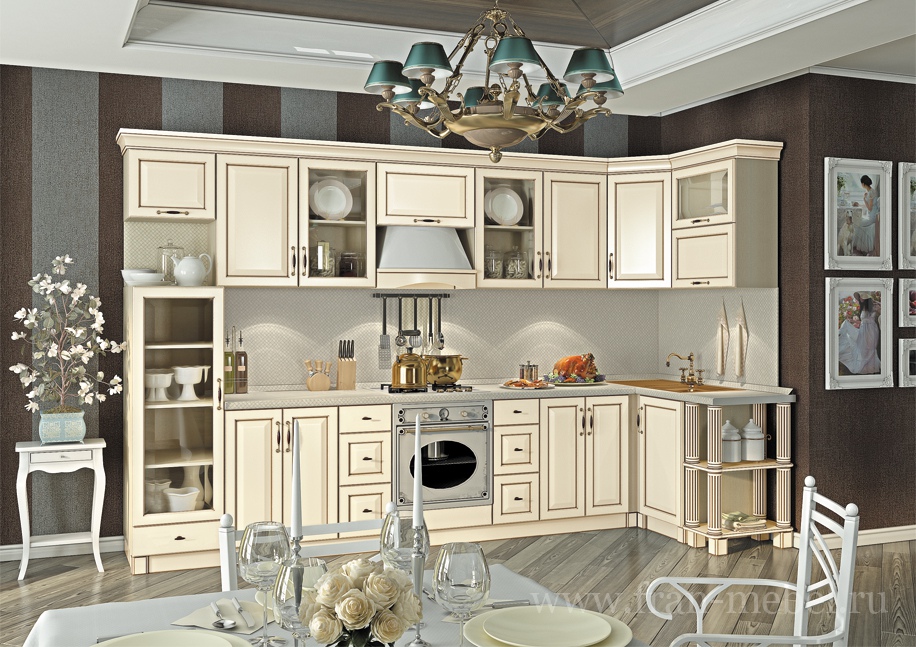 Кухонная система «Барбара Люкс» слоновая кость белый от компании «Фран мебель» – 1 фото