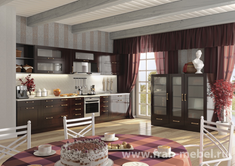 Кухонная система «Катрин Шейкер» орех тинео белый от компании «Фран мебель» – 1 фото