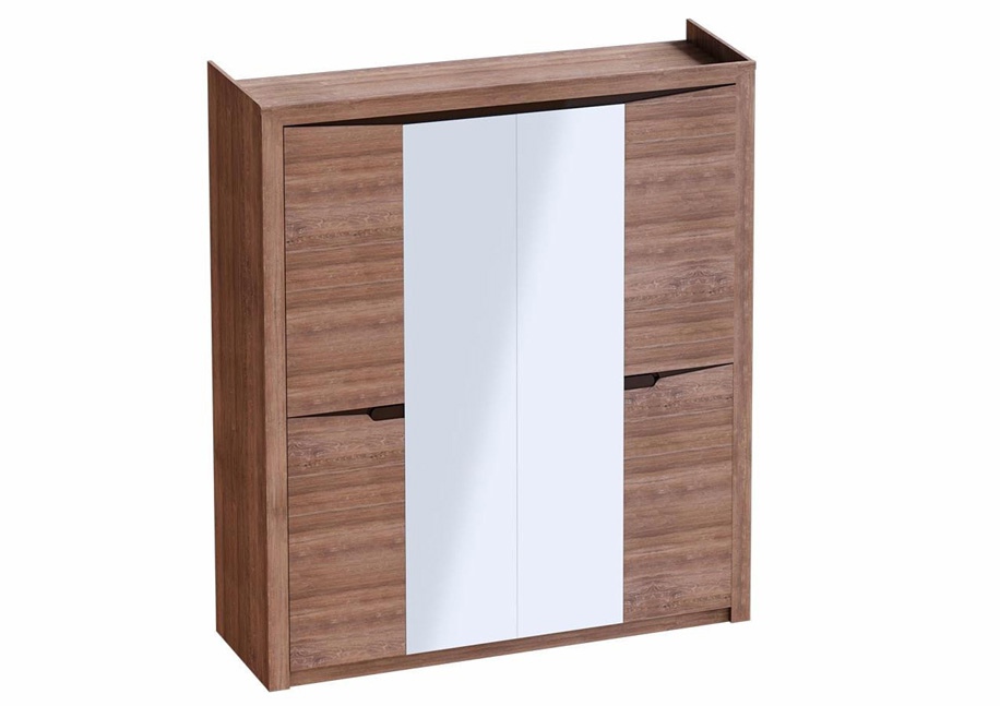 Шкаф 4х-дверный «Соренто» дуб стирлинг белый от компании «Фран мебель» – 1 фото