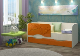 Кровать «Дельфин-2» оранжевый металл