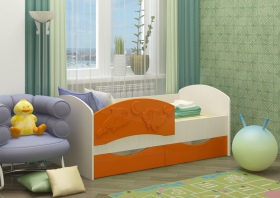 Кровать «Дельфин-3» оранжевый металл
