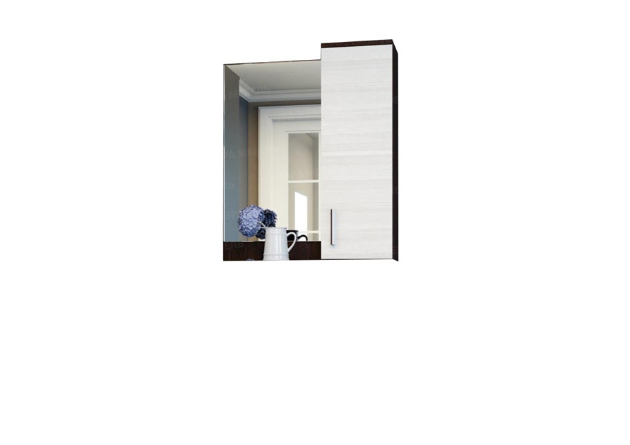 Полка с зеркалом ПЗ800 «Ника» венге/лоредо белый от компании «Фран мебель» – 1 фото